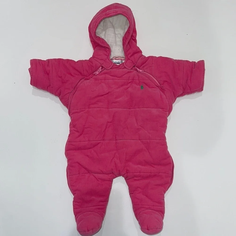 RALPH LAUREN PINK SNOWSUIT size 3 months.